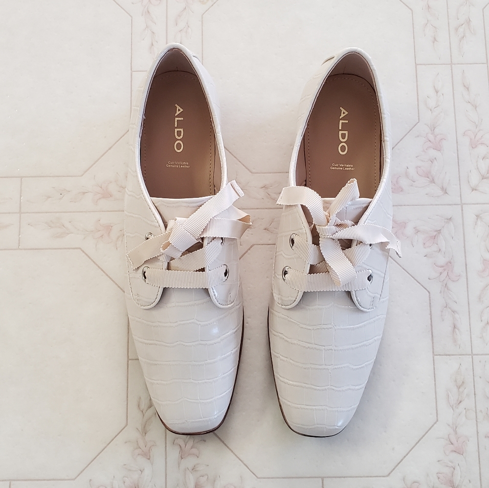 NWT Aldo Oxford shoes Womens 8.5 Crocodile Skin Flex Comfort Technology - Picture 4 of 16